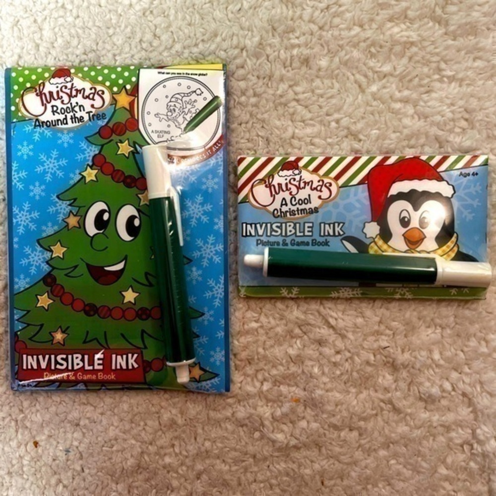 Christmas Invisible Ink Picture & Game Book - Set of 2